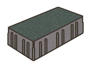 Тротуарная плитка Готика, "Скада Profi", 100 мм, зеленый